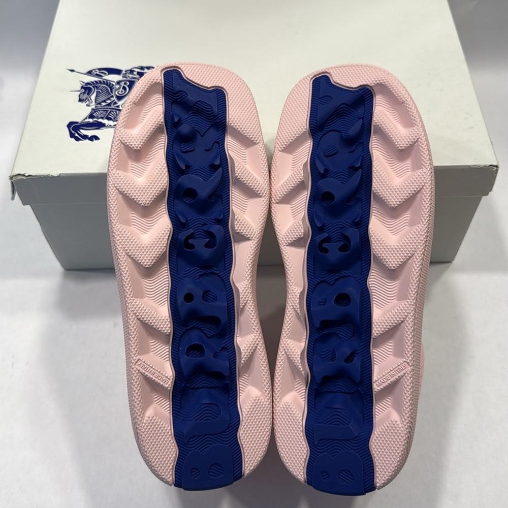 Burberry Knit Box Checked Low Top Sneaker Athletic Shoe Pink Crm EU 39 NIB $950 - Picture 13 of 16